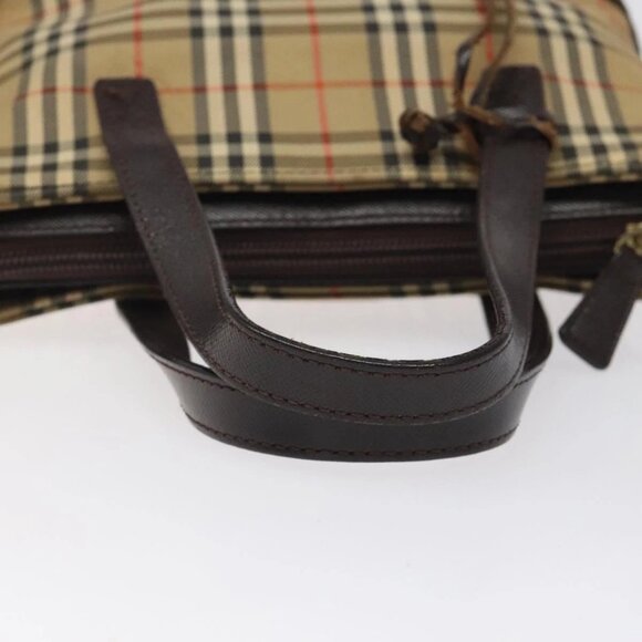 BURBERRY Nova Check Hand Bag Canvas Beige Auth 120467 - Picture 8 of 16
